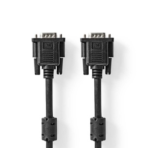 Nedis, VGA-Kabel | VGA-Stecker | VGA-Stecker | Vernickelt | Maximale Auflösung: 1280x768 | 5,00 m | Rund | ABS | Schwarz | Etikett, Nedis - VGA-Kabel | VGA-Stecker Vernickelt Maximale Auflösung: 1280x768 5,00 m Rund ABS Schwarz Etikett, One Size