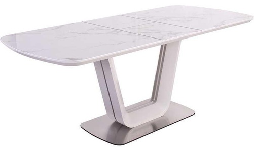 mutoni casual, Ausziehtisch marmoroptik 200x90x77 weiss, SalesFever Esstisch, Glastisch ausziehbar