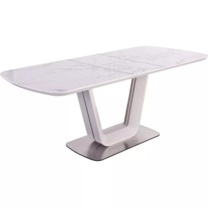 mutoni casual, Ausziehtisch marmoroptik 200x90x77 weiss, SalesFever Esstisch, Glastisch ausziehbar