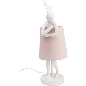 Kare Design, Tischleuchte Animal Rabbit rosa 50, KARE Tischleuchte Animal Rabbit, weiß/rosa, Höhe 50 cm