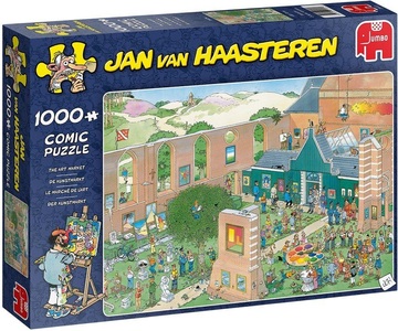 JUMBO, Jumbo Puzzle Der Kunstmarkt, Jumbo Spiele - Jan van Haasteren - Kunstmarkt, 1000 Teile