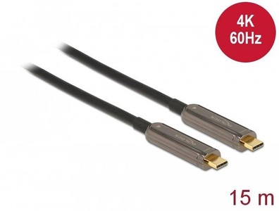 undefined, DeLOCK 84104 USB Kabel 15 m USB 3.2 Gen 1 (3.1 Gen 1) USB C Schwarz, Delock Optisches Video USB-C Kabel 15 m