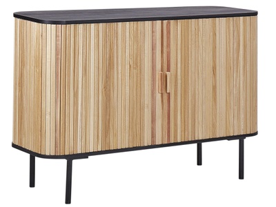 Beliani, Sideboard aus Paulownia-Holz Modern LINDON Sideboard aus Paulownia-Holz Modern LINDON, Beliani - Schrank aus Paulownia-Holz Modern LINDON, One Size, Light Beige