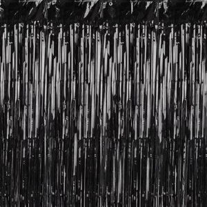 PartyDeco, Partydeco Partyaccessoire Vorhang 90 x 250 cm, Schwarz, Partydeco Partyaccessoire Vorhang 90 x 250 cm, Schwarz