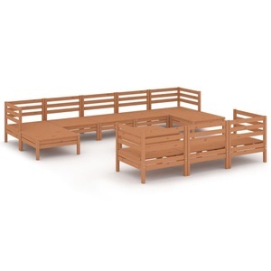vidaXL, vidaXL 11-tlg. Garten-Lounge-Set Honigbraun Massivholz Kiefer, 