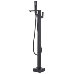 Beliani, Beliani Wannenarmatur freistehend matt schwarz DELLA Badewannenarmatur, Beliani - Freistehende Badewannenarmatur aus Kunststoff Modern DELLA, One Size, Schwarz