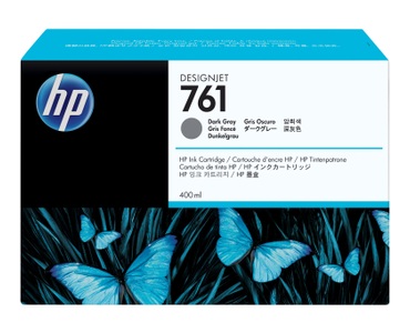 Hp, HP 761 - Tintenpatrone, Hewlett Packard Tintenpatrone, dunkel-grau, No.761, CM996A, (400 ml)