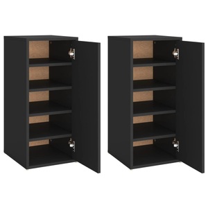 vidaXL, vidaXL Schuhschränke 2 Stk. Schwarz 32x35x70 cm Spanplatte