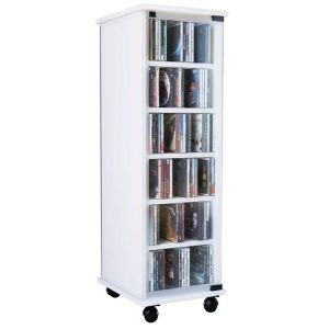 VCM, Holz CD DVD Stand Regal Schrank Standregal Rollen drehbar Valenza Glastür Holz CD DVD Stand Regal Schrank Standregal Rollen drehbar Valenza Glastür, VCM - CD Regal Holz | Schrank mit ESG-Sicherheitsglastüren für 204 CDs oder 72 DVDs Maße: H. 98 x B. 31 T. 35 cm Elegantes DVD Rollen |, One Size, Weiss