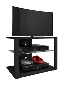 VCM, Holz TV Lowboard Fernsehschrank Rack Konsole Möbel Fernsehtisch Fernseh Phono Glas Folas M Holz TV Lowboard Fernsehschrank Rack Konsole Möbel Fernsehtisch Fernseh Phono Glas Folas M, MID.YOU Lowboard 60/45/41 cm , Folas , Schwarz , Holzwerkstoff , 60x45x41 cm , melaminharzbeschichtet,Nachbildung , stehend , 000657031608