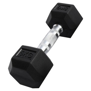 Gladiatorfit, Sechseckige Hantel Aus Gummi | Mehrere Gewichte Unisex Schwarz 5 kg, GladiatorFit - Sechseckige Hantel 