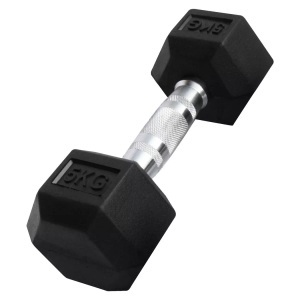 Gladiatorfit, Sechseckige Hantel Aus Gummi | Mehrere Gewichte Unisex Schwarz 5 kg, GladiatorFit - Sechseckige Hantel 