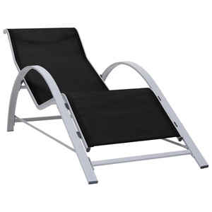 vidaXL, vidaXL Sonnenliege Textilene und Aluminium Schwarz