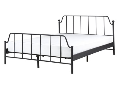 Beliani, Bett mit Lattenrost aus Eisen MAURESSAC Bett mit Lattenrost aus Eisen MAURESSAC, Beliani - Bett mit Lattenrost aus Eisen MAURESSAC, 140x200 cm, Schwarz