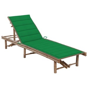 vidaXL, vidaXL Garten-Sonnenliege mit Auflage Bambus, 