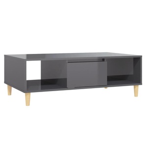 vidaXL, vidaXL Couchtisch Hochglanz-Grau 103,5x60x35 cm Spanplatte