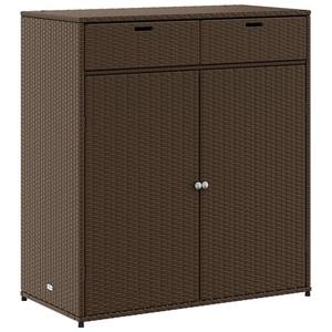 vidaXL, vidaXL Gartenschrank Braun 105x55x113 cm Poly Rattan