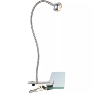 Globo, GLOBO SERPENT Klemmstrahler nickel matt, Chrom, Acryl, Flexo, Schalter, BxH:430x480, i, LED-Klemmleuchte Serpent mit Flexarm