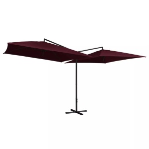 Diverse Hardware, Doppelsonnenschirm mit Stahlmast 250 x 250 cm Bordeauxrot, vidaXL Doppel-Sonnenschirm mit Stahl-Mast 250x250 cm Bordeauxrot