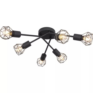 mutoni light, Deckenleuchte Xara I Metall schwarz 6xE14, Deckenleuchte Xara I Metall schwarz 6xE14