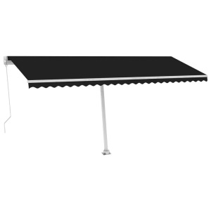vidaXL, vidaXL Gelenkarmmarkise Einziehbar mit LED 500x300 cm Anthrazit, vidaXL Markise Manuell Einziehbar mit LED 500x300 cm Anthrazit