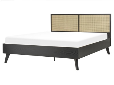 Beliani, Bett mit Lattenrost aus Faserplatte Boho MONPAZIER Bett mit Lattenrost aus Faserplatte Boho MONPAZIER
