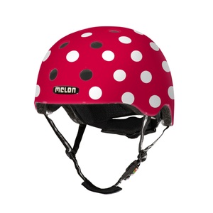 Melon, Melon Helm URBAN ACTIVE - DOTTY WHITE in rot matt in Gr. 46-52, Melon Velohelm Dotty - rot-weiss (Grösse: XXS-S (46-52 cm))