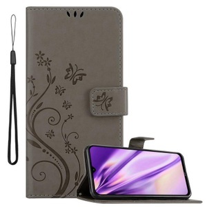 Cadorabo, Hülle für Xiaomi RedMi NOTE 8 Blumen Design Magnetverschluss, Cadorabo - Hülle für Xiaomi RedMi NOTE 8 Blumen Design Magnetverschluss, Grau