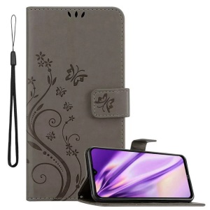 Cadorabo, Hülle für Xiaomi RedMi NOTE 8 Blumen Design Magnetverschluss, Cadorabo - Hülle für Xiaomi RedMi NOTE 8 Blumen Design Magnetverschluss, Grau