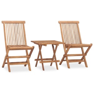 vidaXL, vidaXL 3-tlg. Garten-Essgruppe Klappbar Massivholz Teak, vidaXL 3-tlg. Garten-Essgruppe Klappbar Massivholz Teak
