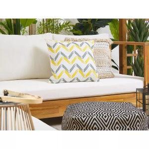 Beliani, Beliani AFFILE Zierkissen Set, Beliani - Gartenkissen 2er Set aus Polyester Modern AFFILE, One Size, Weiss Bedruckt