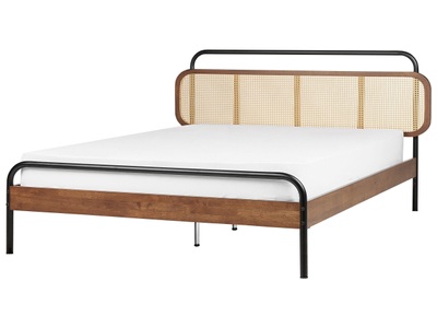 Bett mit Lattenrost aus Gummibaumholz Retro BOUSSICOURT Bett mit Lattenrost aus Gummibaumholz Retro BOUSSICOURT