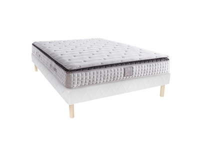 Vente-unique, Taschenfederkernmatratze-bettgestell-lattenrost-set - 1 Zone - Härtegrad 2 - 160 X 200 Cm - Stärke 27 Cm - Hatem Von Palacio Unisex Weiss 160X200CM, 