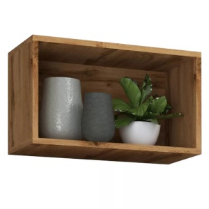 VCM, Holz Wandregal Hängeregal Regal Wandboard Arila S Holz Wandregal Hängeregal Regal Wandboard Arila S, VCM - Holzregal hängend | platzsparendes Regal Maße: H. 30 x B. 50 T. 28 cm Elegantes Aufbewahrungsregal Bücherregal Wandboard -, CM, Bronze