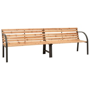 vidaXL, vidaXL Doppel-Gartenbank 241 cm Spießtanne Massivholz, vidaXL Doppel-Gartenbank 241 cm Spießtanne Massivholz