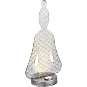 mutoni light, Solarleuchte Metall silber antik LED, Globo Solarleuchte , Metall Antik Silberfarben , Schwarz, Transparent , Kunststoff , 12x36 cm , 004558645601