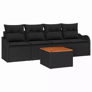 vidaXL, VidaXL - Modulares sofa poly-rattan, One Size, Schwarz