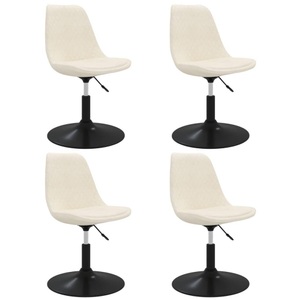 vidaXL, vidaXL Esszimmerstühle 4 Stk. Drehbar Creme Samt, vidaXL Esszimmerstühle 4 Stk. Drehbar Creme Samt