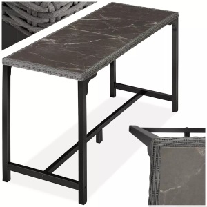 TecTake, Rattan Bartisch Lovas 161x64,5x99,5cm Rattan Bartisch Lovas 161x64,5x99,5cm, Tectake - Rattan Bartisch Lovas 161x64,5x99,5cm, 6P, Grau