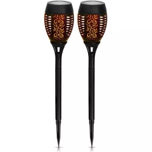 mutoni light, Solarleuchte Kunststoff schwarz 36xLED, Set von 2 Solarleuchten LED TERI 9.5cm x 50cm 0.5W schwarz