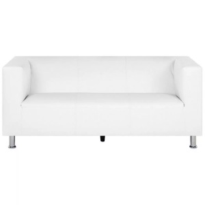 Beliani, 3 Sitzer Sofa aus Kunstleder Modern FLORO 3 Sitzer Sofa aus Kunstleder Modern FLORO, Beliani - 3 Sitzer Sofa aus Kunstleder Modern FLORO, One Size, Weiss Bunt