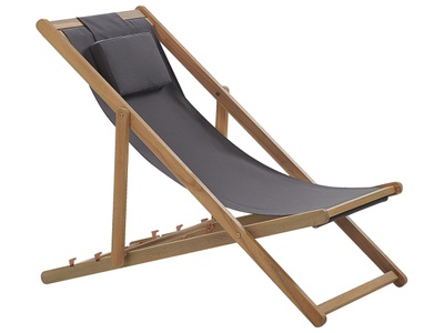 Beliani, Beliani Avellino Gartenliege, Beliani - Liege aus Polyester Klassisch AVELLINO, One Size, Spacegrau