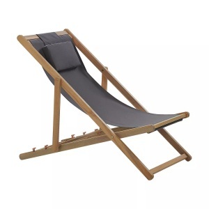 Beliani, Beliani Avellino Gartenliege, Beliani - Liege aus Polyester Klassisch AVELLINO, One Size, Spacegrau