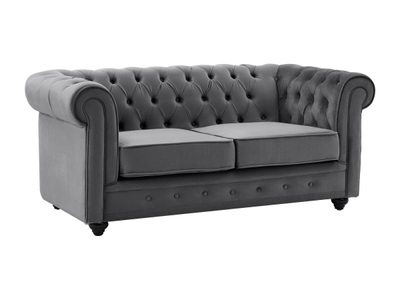 Vente-unique, Sofa 2-Sitzer - Samt - Anthrazit - CHESTERFIELD Sofa 2-Sitzer - Samt - Anthrazit - CHESTERFIELD, Vente-unique - Sofa 2-Sitzer - Samt - Anthrazit - CHESTERFIELD, One Size