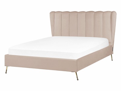 Beliani, Bett mit Lattenrost aus Samtstoff Modern MIRIBEL Bett mit Lattenrost aus Samtstoff Modern MIRIBEL