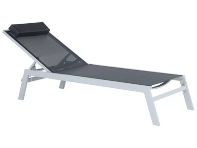 Beliani, Gartenliege Aluminium Textilbespannung s, Beliani - Liege aus Aluminium Industriell CATANIA, One Size, Schwarz