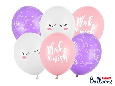 PartyDeco, Partydeco Luftballon Unicorn mix Ø 30 cm, 6 Stück, Partydeco Luftballon Unicorn mix Ø 30 cm, 6 Stück