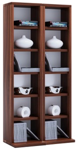 VCM, Holz CD DVD Stand Regal Schrank Aufbewahrung Standregal Ständer Milano Holz CD DVD Stand Regal Schrank Aufbewahrung Standregal Ständer Milano, VCM - Holz CD DVD Stand Regal | mit Platz für 204 CDs oder 72 DVDs 40-Videos Maße: H. 92 x B. 42 T. 20 cm Elegantes CD/DVD Blu, 42cm, Kern-Nussbaum