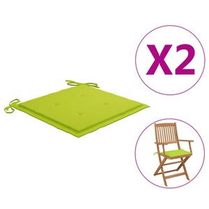 vidaXL, vidaXL Gartenstuhl-Sitzkissen 2 Stk. Hellgrün 40x40x4 cm Stoff, 