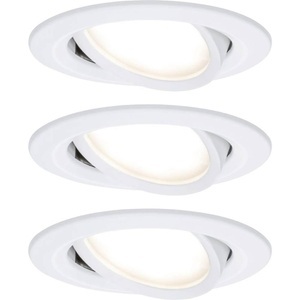 Paulmann, Paulmann 3er Spot Nova Coin rund schwenkbar, weiß, Paulmann 93485 Nova Einbauleuchte 3er Set LED LED 18 W Weiß (matt)